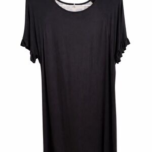 Beeson River Black Short Sleeve Ruffle Top